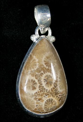 Million Year Old Fossil Coral Pendant - Sterling Silver #16794